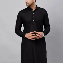VASTRAMAY Men Cotton Linen Pakistani Style Kurta-31