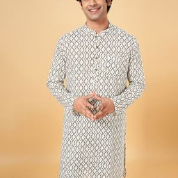 indus route by Pantaloons Geometric Printed Straight Cotton Kurta-image-77