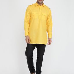 ROYAL KURTA Shirt Collar Long Sleeves Cotton Pathani Kurta-image-96
