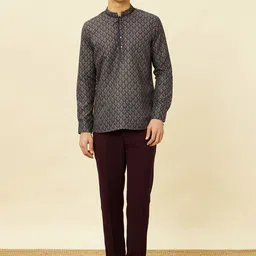Manyavar Ethnic Motifs Woven Design Art Silk Straight Kurta-image-80
