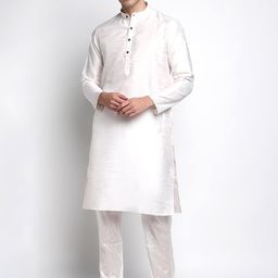 DEVOILER Men White Kurta-image-78