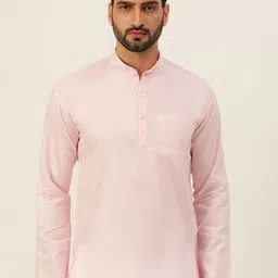 JAVINISHKA Mandarin Collar Cotton Linen Short Kurta-picture-25
