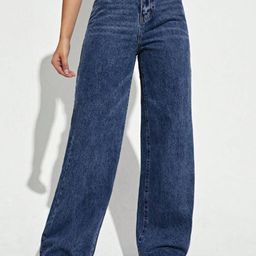 Next One Women Blue Smart Wide Leg High-Rise Light Fade Clean Look Stretchable Jeans-image-27