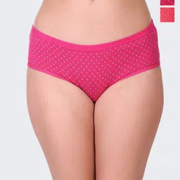 POOJA RAGENEE Pack Of 3 Assorted Conversational Printed Anti Bacterial Hipster Briefs-image-88