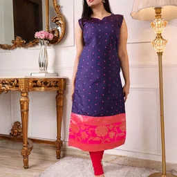 KALINI Ethnic Motifs Printed Sleeveless Straight Kurta-16