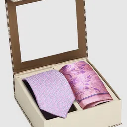 Blackberrys Printed Tie With Pocket Square-17