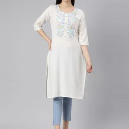 Marcia Women White Embroidered Thread Work Kurta-picture-39
