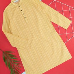 indus route by Pantaloons Boys Striped Mandarin Collar Pure Cotton Kurta-27