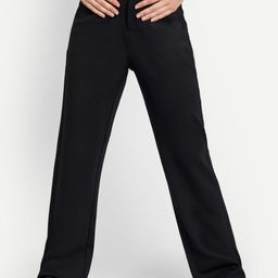 BROADSTAR Women Relaxed Straight Leg Loose Fit High-Rise Easy Wash Chinos Trouser-image-96