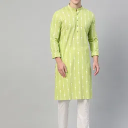 See Designs Men Ethnic Motifs Printed Pure Cotton Kurta With Pyjamas-8