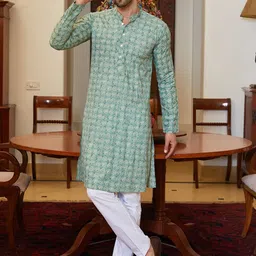 See Designs Floral Printed Regular Pure Cotton Kurta with Pyjamas-image-39