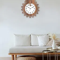 Kuber Industries Brown & White Textured Elephant Shaped Analogue Traditional Wall Clock-picture-25