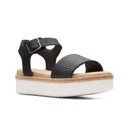 Clarks Textured Leather Flatform Heels-image-41