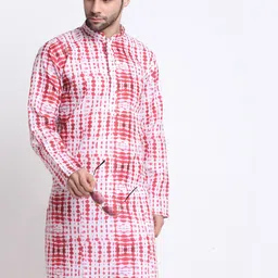 KRAFT INDIA Mandarin Collar Batik Print Kurta-image-79