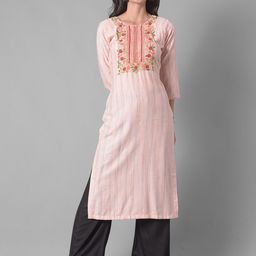 Dollar Missy Striped Thread Work Straight Kurta-picture-35