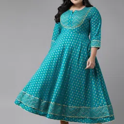 KALINI Ethnic Motifs Printed Thread Work Anarkali Kurta-picture-40