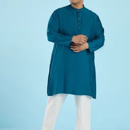 Big Hello - The Plus Life Band Collar Straight Kurta-image-73