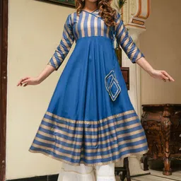 YASH GALLERY Ethnic Motifs Printed Anarkali Kurta-0