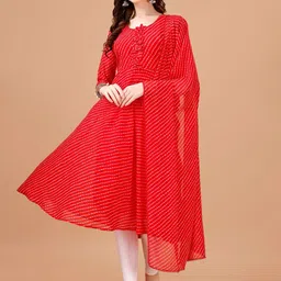 PMD Fashion Leheriya Printed Georgette Anarkali Kurta-picture-19