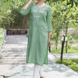 KALINI Women Yoke Design Cold-Shoulder Sleeves Anarkali Kurta-51