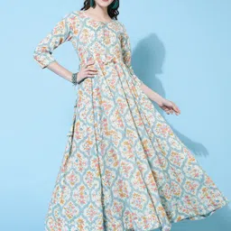 KIMAYRA Ethnic Motifs Printed A Line Ethnic Dress-image-84