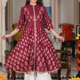 KALINI Women Floral Printed Anarkali Kurta-picture-21