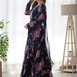 Femvy Floral Printed Anarkali Kurta-image-32
