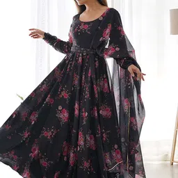 Femvy Floral Printed Anarkali Kurta-image-33