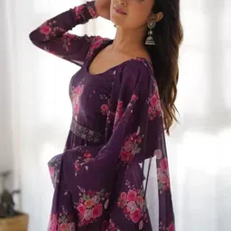 Femvy Women Floral Printed Anarkali Kurta-image-70