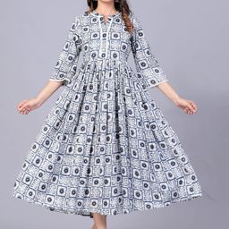 Mishree Collection Floral Printed Mandarin Collar Anarkali Kurta-picture-13