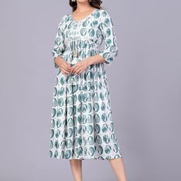 Mishree Collection Floral Printed V-Neck Ethnic Dress-picture-11