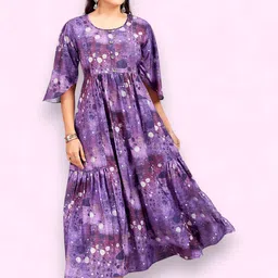PAMPER YOURSELF Women Floral Printed Sequinned Floral Anarkali Kurta-picture-17