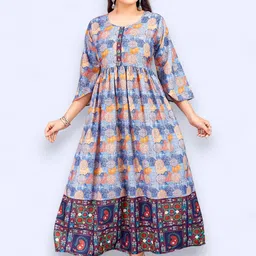 PAMPER YOURSELF Women Floral Printed Sequinned Floral Anarkali Kurta-image-78