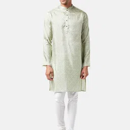 indus route by Pantaloons Ethnic Motif Printed Mandarin Collar Straight Kurta-image-25