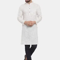Sayesha Men White Geometric Printed Kurta-picture-7