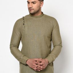 TABARD Men Solid Cotton Kurta-image-7
