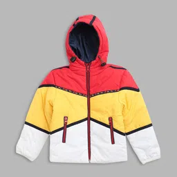 Blue Giraffe Girls Multicoloured Colourblocked Padded Jacket with Patchwork-image-38