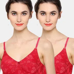 Sonari Pack Of 2 Red Floral Print Bra-image-63