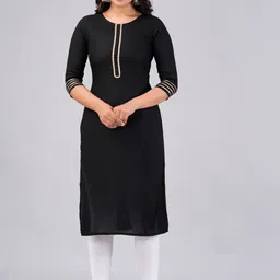 MAUKA Round Neck Gotta Patti Straight Kurta-image-57