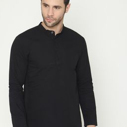 Bonjour Band Collar Cotton Short Kurta-image-11