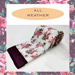 ELAN DREAMS Peaches & Roses White & Maroon Floral Cotton AC Room 110 GSM Single Bed Dohar-image-57