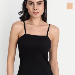 Aimly Pack Of 3 Non-Padded Cotton Extra Transparent Removable Strap Camisoles-image-98