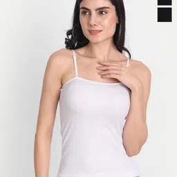 Aimly Pack Of 3 Non-Padded Cotton Extra Transparent Removable Strap Camisoles-image-91