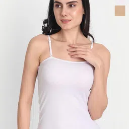 Aimly Pack Of 3 Non-Padded Cotton Extra Transparent Removable Strap Camisoles-image-11