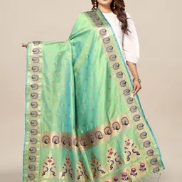 KALINI Ethnic Motifs Woven Design Banarasi Dupatta With Zari-23