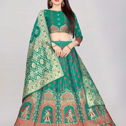 LeeliPeeri Designer Foil Print Semi-Stitched Lehenga & Unstitched Blouse With Dupatta-picture-36