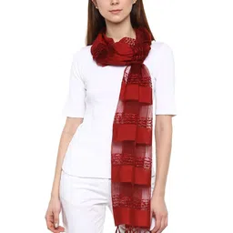 Rhe-Ana Burgundy Art Silk Dupatta-38