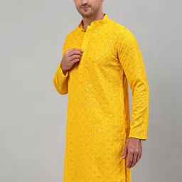Jompers Mandarin Collar Chikankari Embroidered Kurta-picture-32