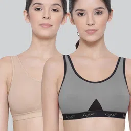 LYRA Pack Of 2 Combed Cotton Sweat Absorbent Stretchable Sports Bra-22
