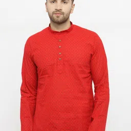 RG DESIGNERS Men Red Printed Straight Kurta-picture-42